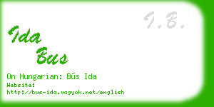 ida bus business card